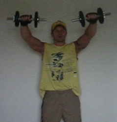 standing dumbbell front raises